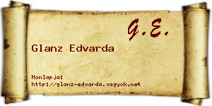 Glanz Edvarda névjegykártya
